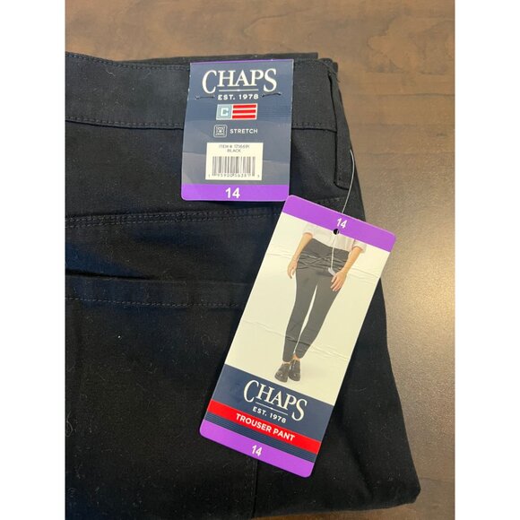 Chaps Trouser Pants Strech Black Women's size 14 NWT - Picture 3 of 10